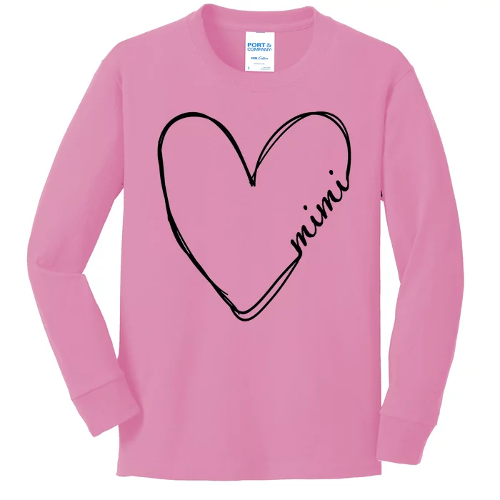 Announcement Grandparents New Mimi Heart Kids Long Sleeve Shirt