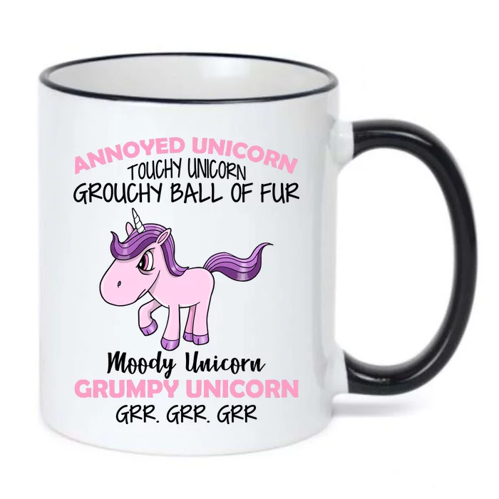 Annoyed Unicorn Funny Black Color Changing Mug