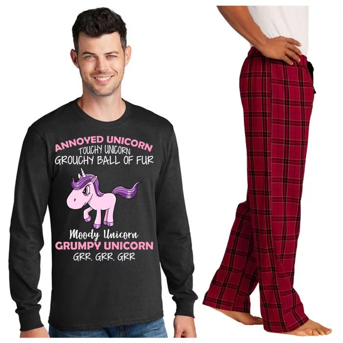 Annoyed Unicorn Funny Long Sleeve Pajama Set