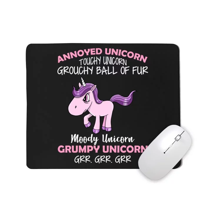 Annoyed Unicorn Funny Mousepad