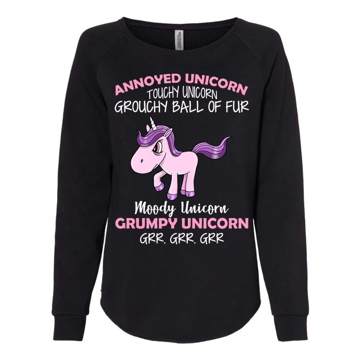 Annoyed Unicorn Funny Womens California Wash Sweatshirt