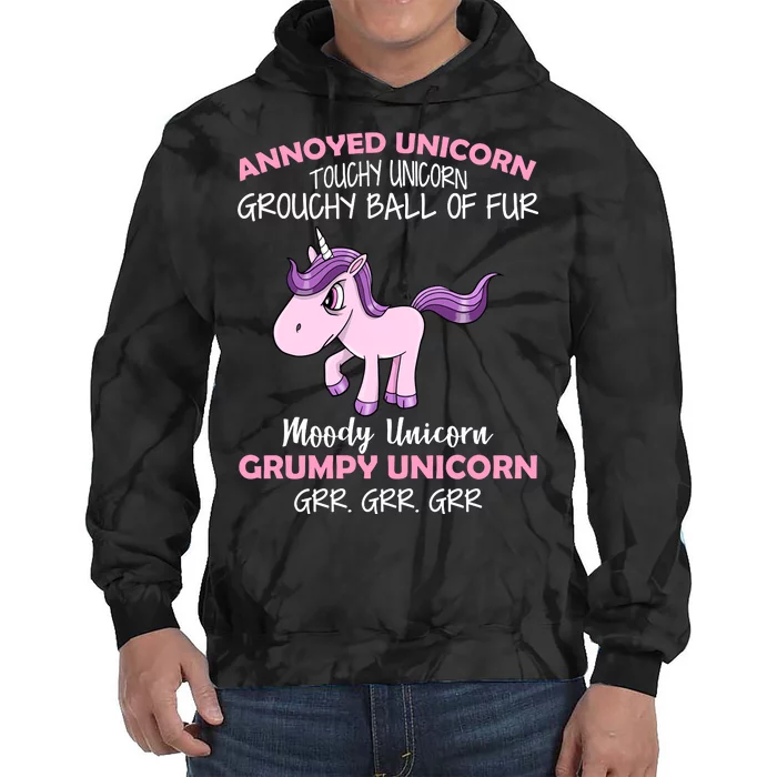 Annoyed Unicorn Funny Tie Dye Hoodie