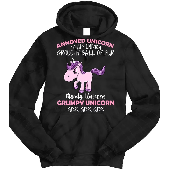 Annoyed Unicorn Funny Tie Dye Hoodie