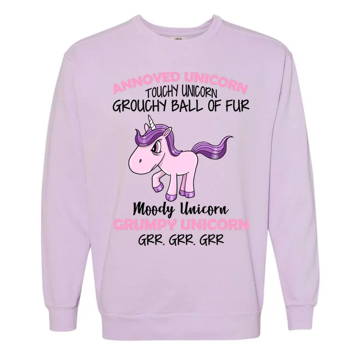 Annoyed Unicorn Funny Garment-Dyed Sweatshirt