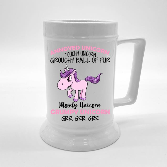 Annoyed Unicorn Funny Front & Back Beer Stein