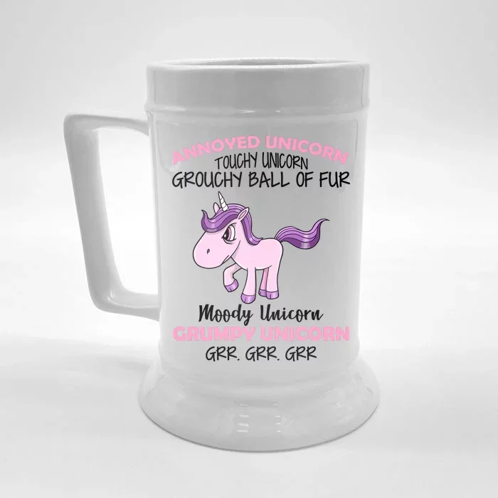 Annoyed Unicorn Funny Front & Back Beer Stein