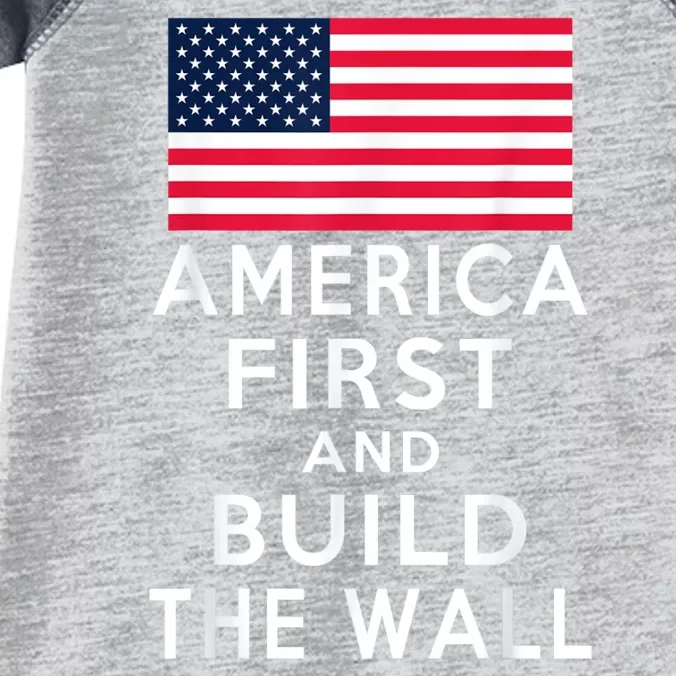 America Number One Again And Build A Wall Infant Baby Jersey Bodysuit