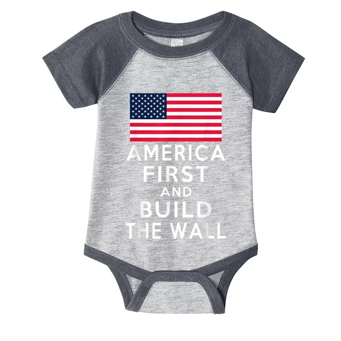 America Number One Again And Build A Wall Infant Baby Jersey Bodysuit