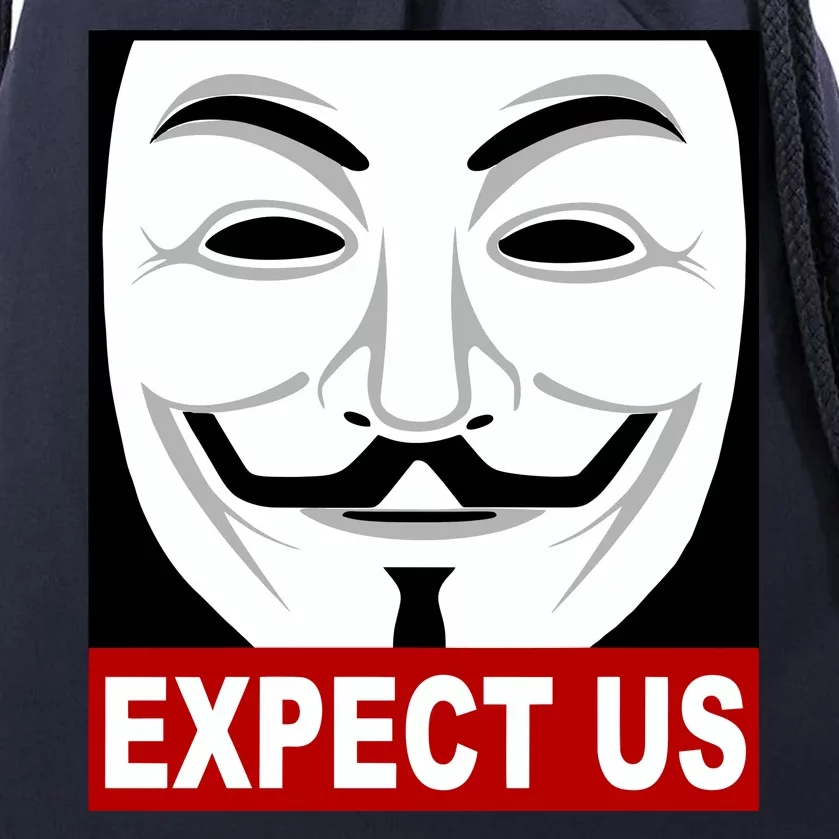 Anonymous Expect Us Internet Drawstring Bag