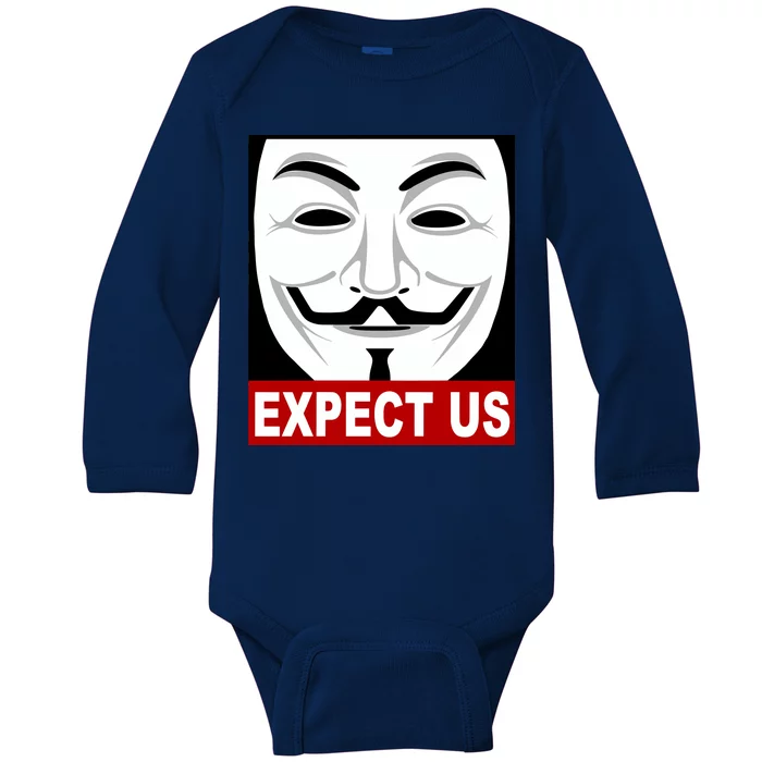 Anonymous Expect Us Internet Baby Long Sleeve Bodysuit