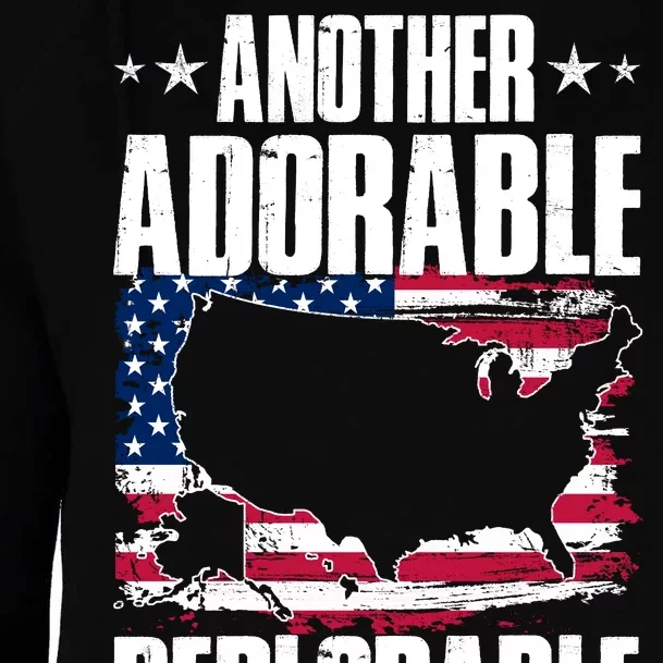 Another Adorable Deplorable Pro Trump Womens Funnel Neck Pullover Hood