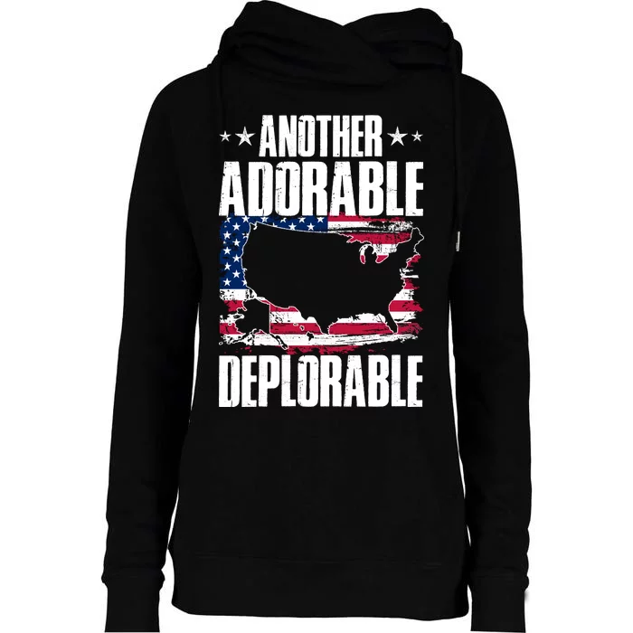 Another Adorable Deplorable Pro Trump Womens Funnel Neck Pullover Hood