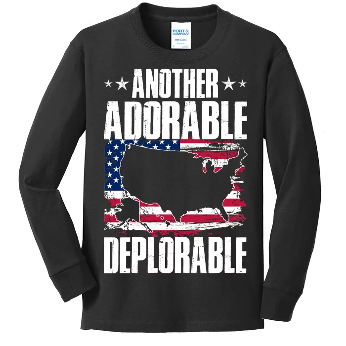 Another Adorable Deplorable Pro Trump Kids Long Sleeve Shirt