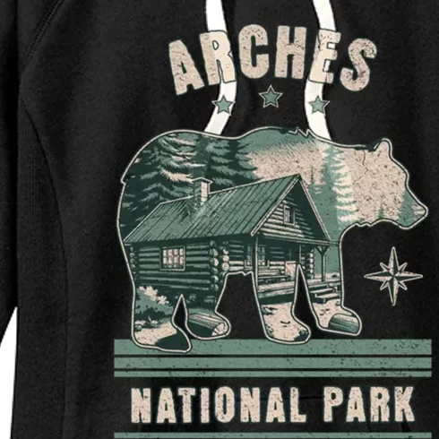 Arches National Park Bear Cabin Vacation Souvenir Gift Women's Fleece Hoodie