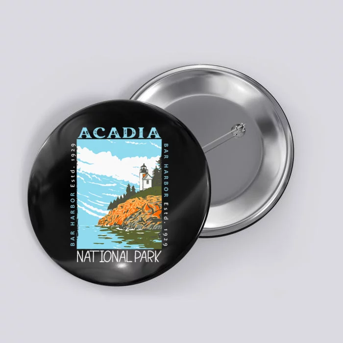 Acadia National Park Bar Harbor Maine Vintage Button