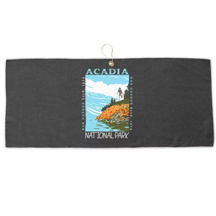 Acadia National Park Bar Harbor Maine Vintage Large Microfiber Waffle Golf Towel