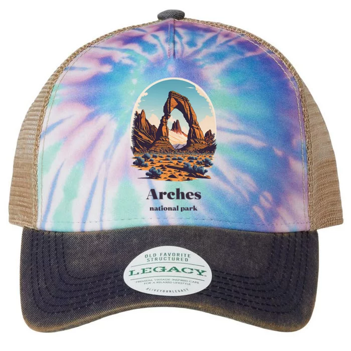 Arches National Park Utah Cool Vintage Style Legacy Tie Dye Trucker Hat