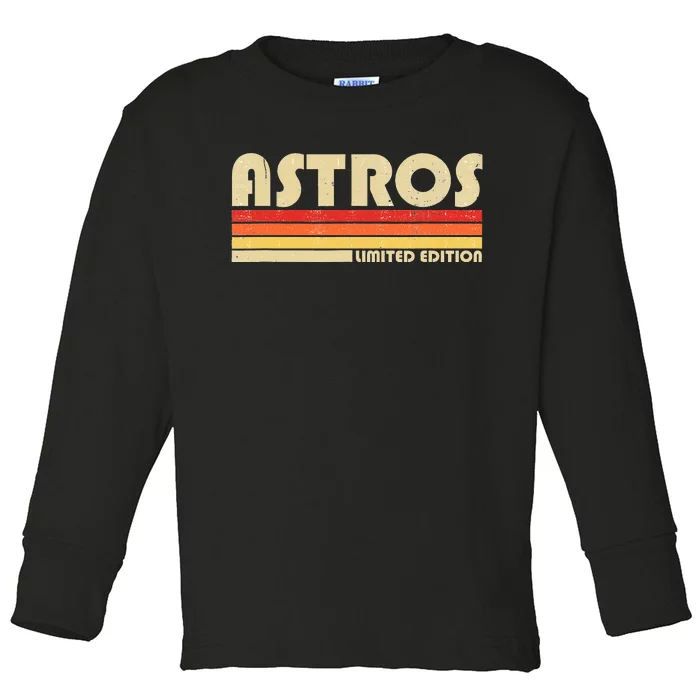 Astros Name Personalized Vintage Retro Gift Toddler Long Sleeve Shirt