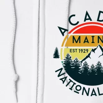 Acadia National Park Maine Mountains Nature Hiking Retro Full Zip Hoodie