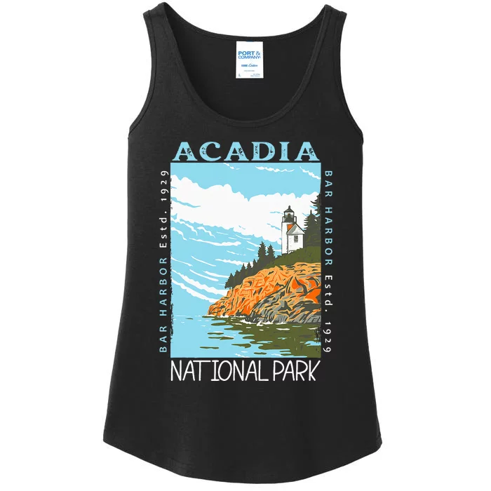 Acadia National Park Bar Harbor Maine Vintage Ladies Essential Tank