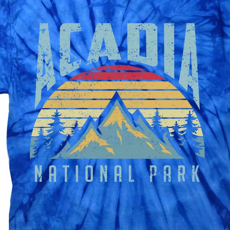 Acadia National Park Maine Mountains Retro Gift Tie-Dye T-Shirt