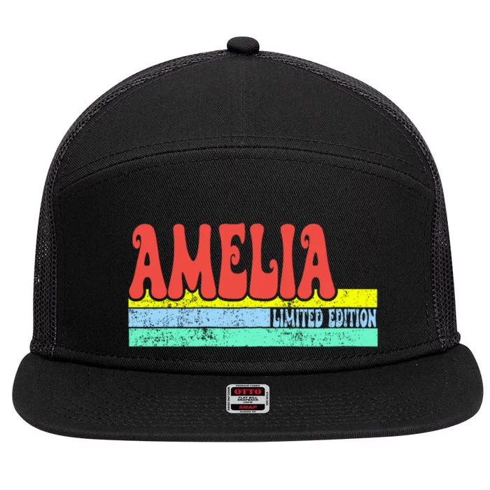 Amelia Name Personalized Cute Idea 7 Panel Mesh Trucker Snapback Hat