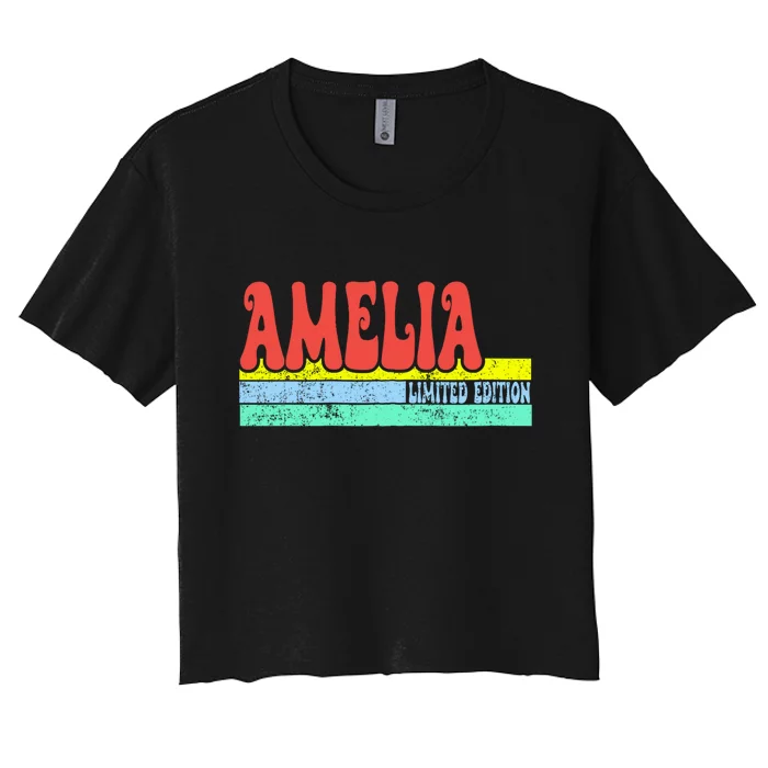 Amelia Name Personalized Cute Idea Women's Crop Top Tee