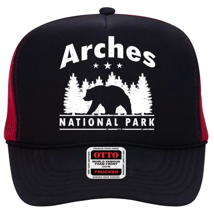 Arches National Park Bear Souvenir Us Park Gift High Crown Mesh Trucker Hat