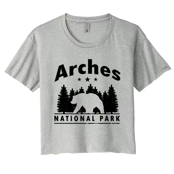 Arches National Park Bear Souvenir Us Park Gift Women's Crop Top Tee