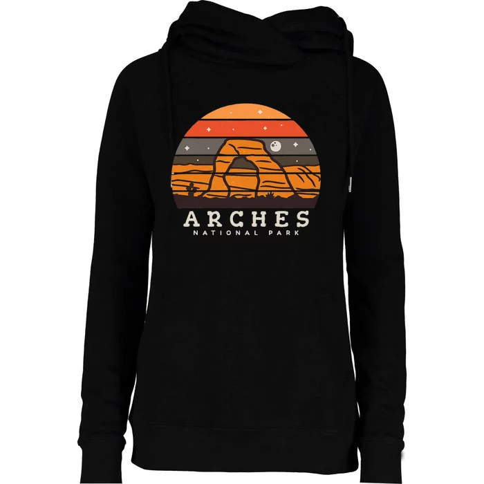 Arches National Park Moab Utah Vintage Womens Funnel Neck Pullover Hood