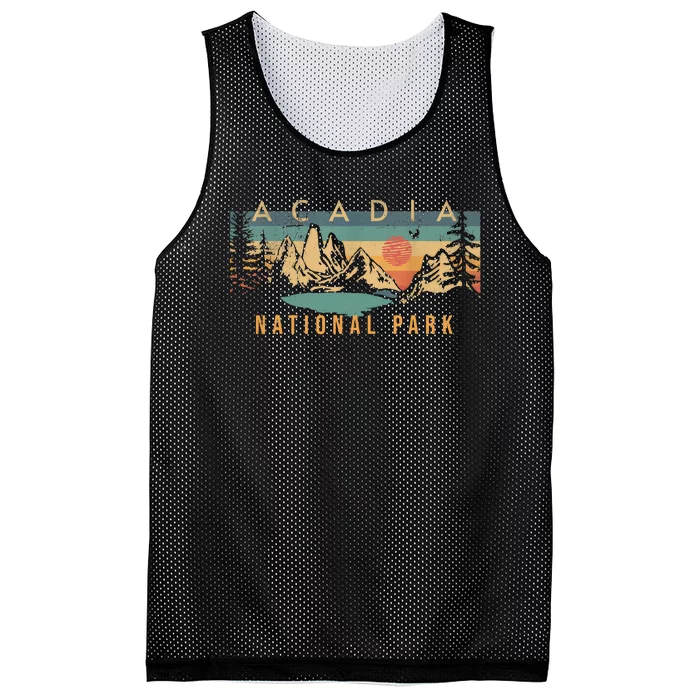 Acadia National Park Vintage Retro Mesh Reversible Basketball Jersey Tank