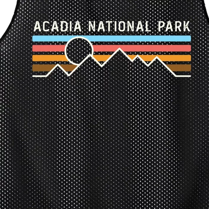 Acadia National Park Retro Mountain Lines Camping Hiking Mesh Reversible Basketball Jersey Tank