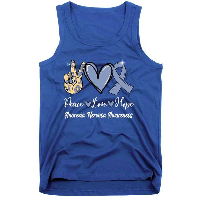 Anorexia Nervosa Peace Love Hope Perwinkle Blue Ribbon Gift Tank Top