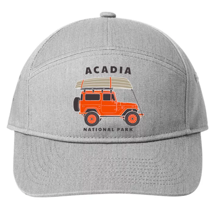 Acadia National Park Vintage Maine Souvenir Retro Gift 7-Panel Snapback Hat