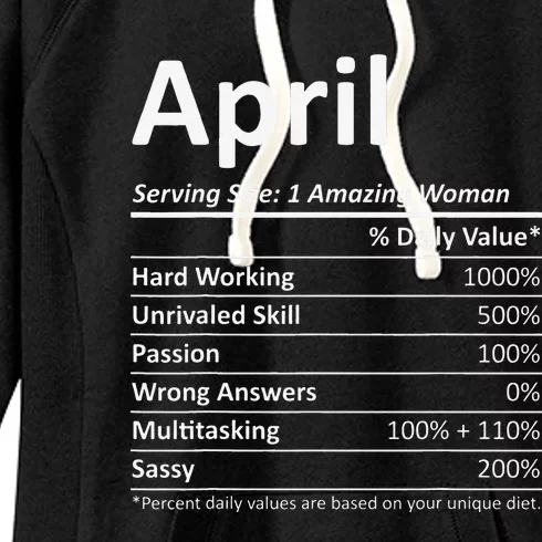 APRIL Nutrition Personalized Name Funny Christmas Gift Idea Women's Fleece Hoodie