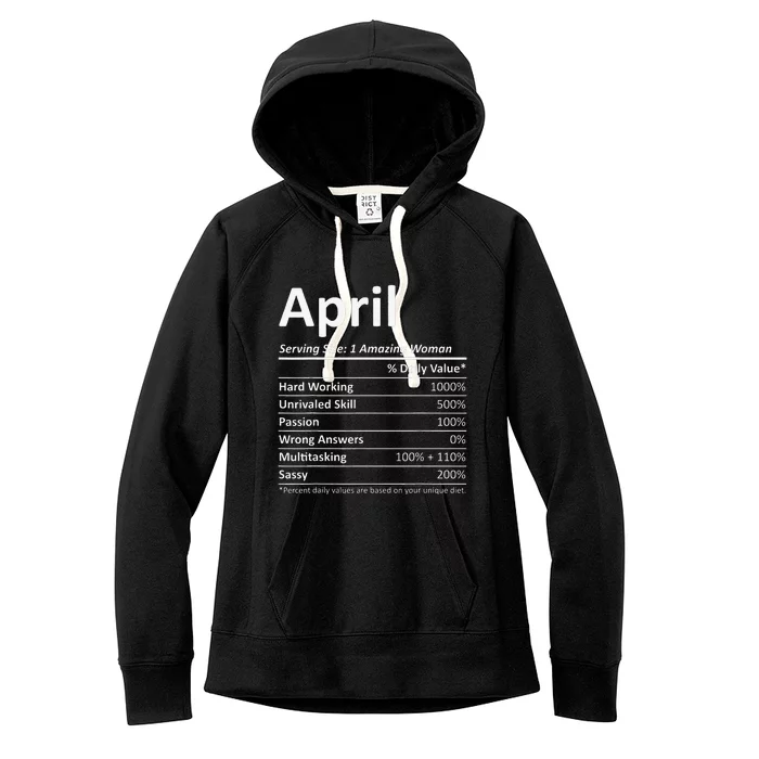 APRIL Nutrition Personalized Name Funny Christmas Gift Idea Women's Fleece Hoodie