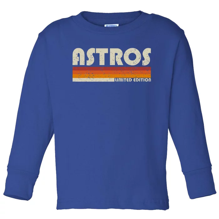 Astros Name Personalized Vintage Retro Gift Toddler Long Sleeve Shirt