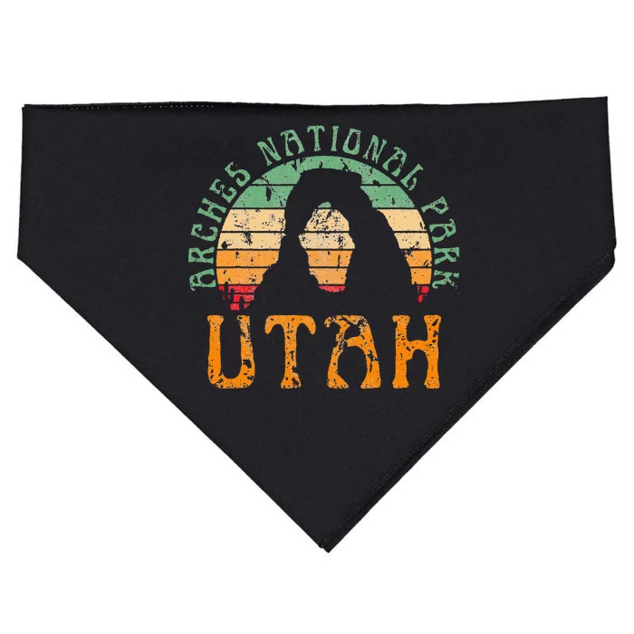 Arches National Park Utah Desert Arch Retro Sunset Vintage USA-Made Doggie Bandana