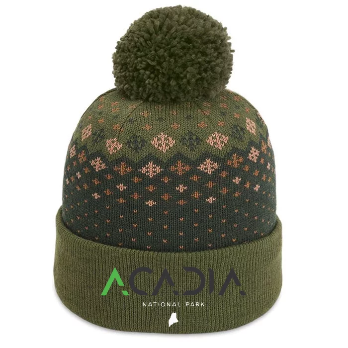 Acadia National Park Maine Tonal Retro Vintage The Baniff Cuffed Pom Beanie