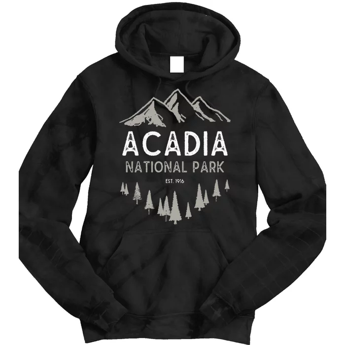 Acadia National Park Est 1916 Vintage Maine Tie Dye Hoodie