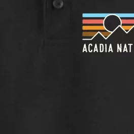 Acadia National Park Retro Mountain Lines Camping Souvenir Dry Zone Grid Performance Polo