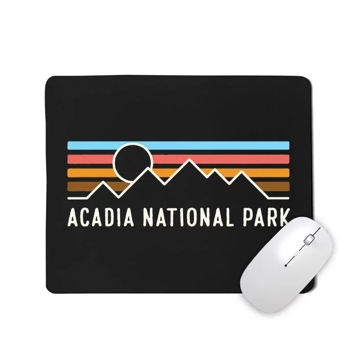 Acadia National Park Retro Mountain Lines Camping Souvenir Mousepad