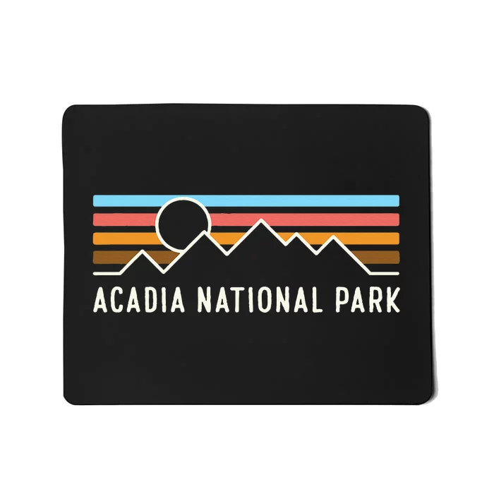 Acadia National Park Retro Mountain Lines Camping Souvenir Mousepad