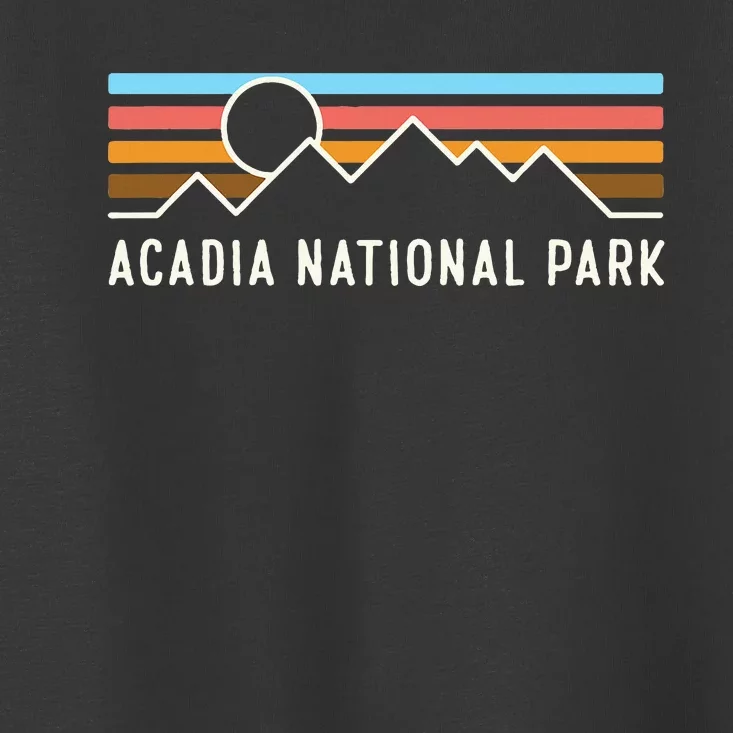 Acadia National Park Retro Mountain Lines Camping Souvenir Toddler T-Shirt