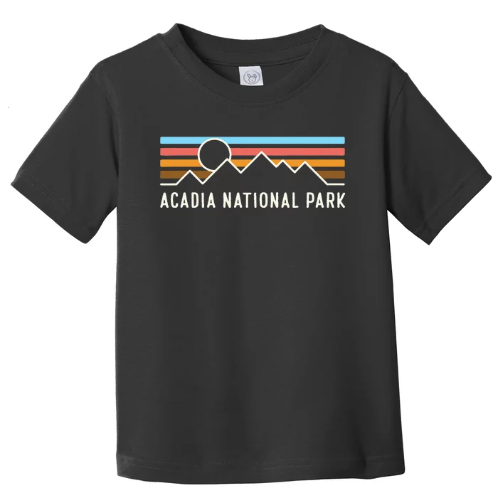 Acadia National Park Retro Mountain Lines Camping Souvenir Toddler T-Shirt