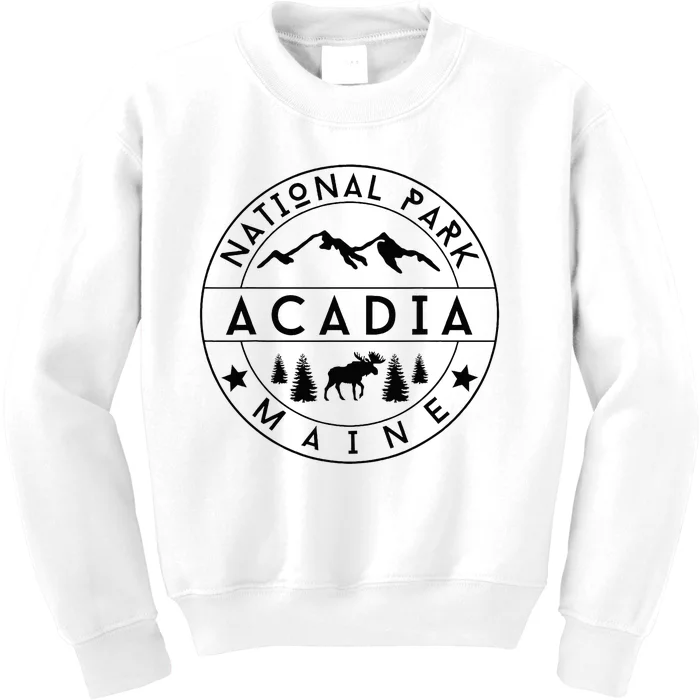 Acadia National Park Maine Moose Nature Hiking Outdoors Kids Sweatshirt