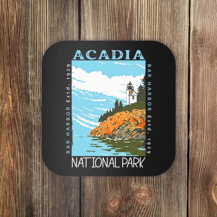 Acadia National Park Bar Harbor Maine Vintage Coaster