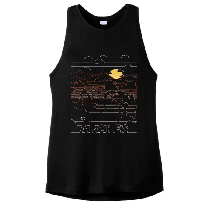 Arches National Park Delicate Arch Moab Utah Ladies Tri-Blend Wicking Tank