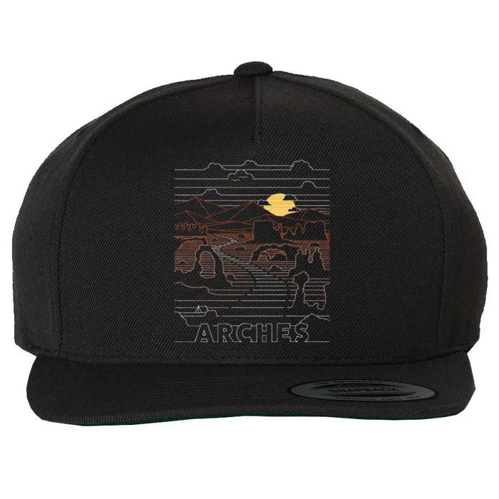 Arches National Park Delicate Arch Moab Utah Wool Snapback Cap