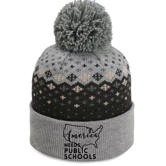 America Needs Public Schools The Baniff Cuffed Pom Beanie